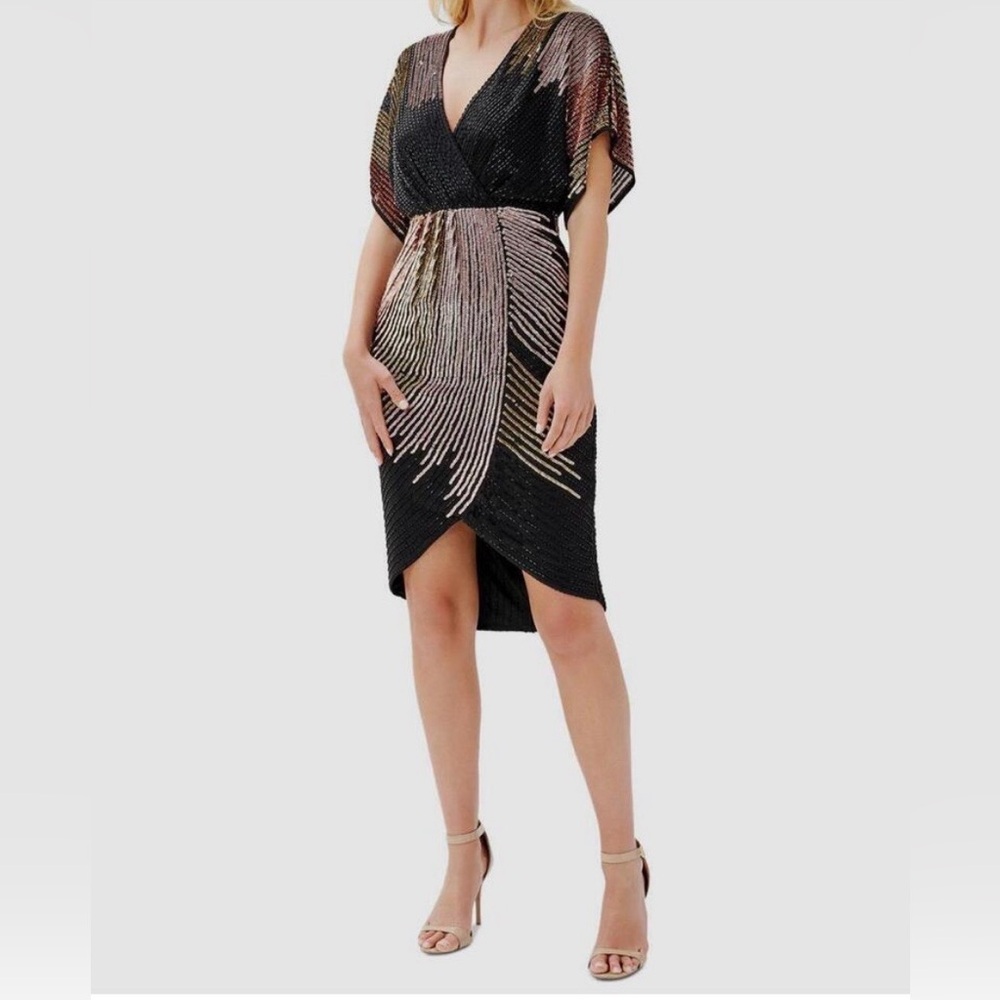 NWT: Aidan by Aidan Mattox, Beaded Dolman Sleeve dress. Size 6